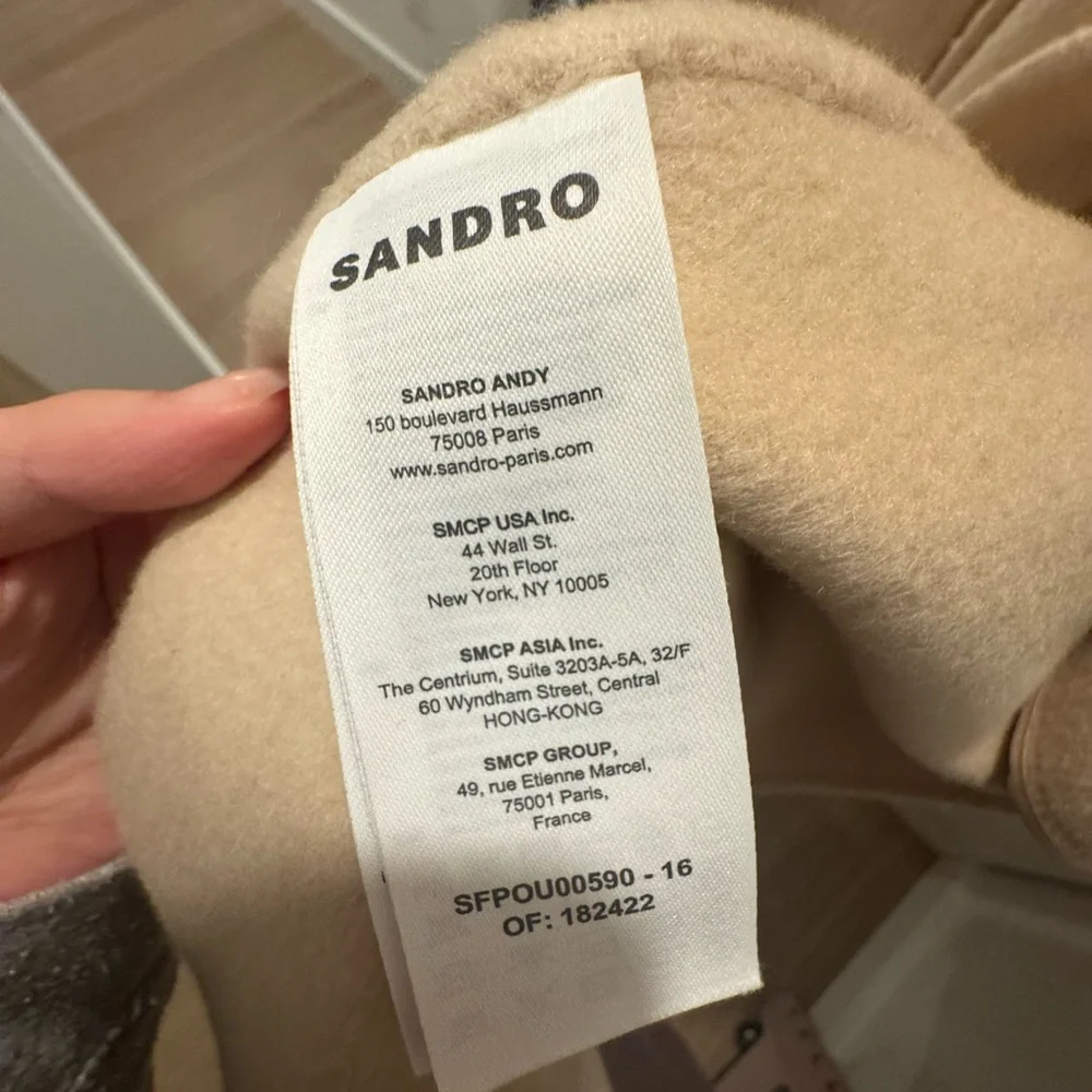 Sandro Cream Wool Coat - Picture 4 of 8